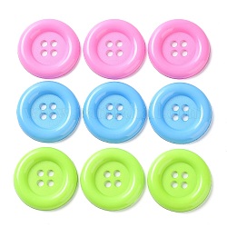 CRASPIRE 30Pcs 3 Colors Buttons Plastic Flat Round Large Resin Craft Flatback Button Mixed 4 Holes Waterproof for Crochet Knitting Arts Projects Hand Made Gifts Sorting DIY