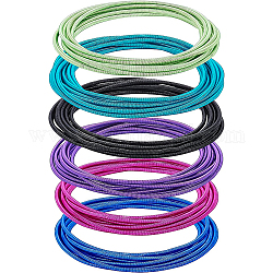 Benecreat 60 pz 6 colori braccialetti primaverili set, bracciali elastici impilabili in acciaio minimalista per le donne, colore misto, diametro interno: 2-1/4 pollice (5.85 cm), 10 capi/colore
