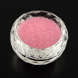 Transparent DIY 3D Nail Art Decoration Mini Glass Beads, Tiny Caviar Nail Beads, Flamingo, 0.6~0.8mm