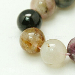 Chapelets de perles en tourmaline naturelle, ronde, 10mm, Trou: 1mm, 19 pcs / chapelet, 7.5 pouce