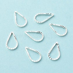 Brass Linking Rings, Long-Lasting Plated, Cadmium Free & Lead Free, Teardrop, 925 Sterling Silver Plated, 10x5.5x1mm, Inner Diameter: 8x4mm