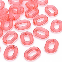Transparentem Acryl Verknüpfung Ringe, Quick-Link-Anschlüsse, zur Herstellung von Kabelketten, Oval, Tomate, 24x18x5 mm, Innendurchmesser: 13x7 mm, ca. 403 Stk. / 500 g