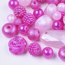 Perles acryliques, perles d'imitation de perles / perles miracles, forme mixte, couleur mixte, 5.5~28x8~17mm, Trou: 1.2~2.8mm