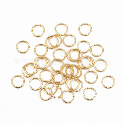 304 Edelstahl Ringe springen, offene Ringe springen, echtes 18k vergoldet, 24 Gauge, 4x0.5 mm, Innendurchmesser: 3 mm