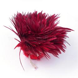 Accessoires de costume de plume de poulet, teinte, rouge, 35~155x7~35mm, environ 750-800 pcs / paquet
