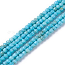 Brins de perles de magnésite naturelle, teints et chauffée, ronde, 2mm, Trou: 0.4mm, Environ 209~211 pcs/chapelet, 15.6~15.7 pouce (39.8~40 cm)
