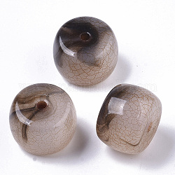 Transparent Crackle Acrylic Beads, Two Tone, Column, Tan, 20x14mm, Hole: 2.5mm, about 126pcs/500g