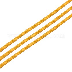 Eco-Friendly Dyed Round Nylon Cotton String Threads Cords, Goldenrod, 1mm, 20yards/roll