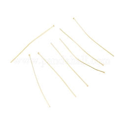 Brass Flat Head Pins, Long-Lasting Plated, Real 18K Gold Plated, 63x0.7mm, Head: 2mm