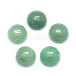 Cabochons naturales aventurina verde, semicírculo, 10x4~5mm