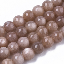 Natürliche sunstone Perlen Stränge, Klasse A +, Runde, 10 mm, Loch: 0.9 mm ~ 1 mm, ca. 19~20 Stk. / Strang, 7.28 Zoll ~ 7.67 Zoll (18.5 cm ~ 19.5 cm)