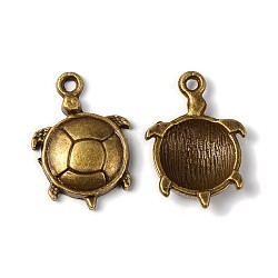 Antique Bronze Tortoise Pendants, Tibetan Style, Cadmium Free & Nickel Free & Lead Free, 22x15x3mm, Hole: 1.5mm