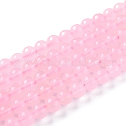 Natürliche weiße Jade Perlen, Runde, gefärbt, rosa, 6 mm, Bohrung: 1 mm, ca. 58~61 Stk. / Strang, 37.5~38.5 cm
