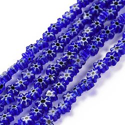 Ручной работы стеклянная бусина тысячецветник нитей, цветок, светло-синий, 4~7.2x2.6 мм, отверстие : 1 мм, около 60~69 шт / нитка, 16 дюйм (40 см)