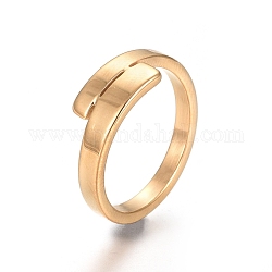Baño de iones unisex (ip) 304 anillos de dedo de acero inoxidable, dorado, 2.5x1.5mm, diámetro interior: 16 mm