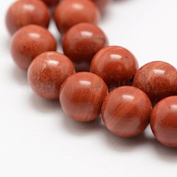 Los abalorios rojos jaspe hebras naturales, a- grado, redondo, 12mm, agujero: 1 mm, aproximamente 32 pcs / cadena, 15.5 pulgada (39 cm)