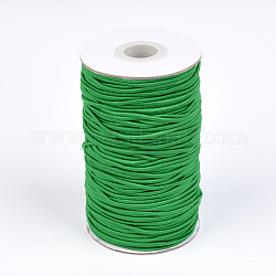 Runde elastische Schnur, mit Faser außen und innen Gummi, grün, 2 mm, ca. 76.55 Yard (70m)/Rolle