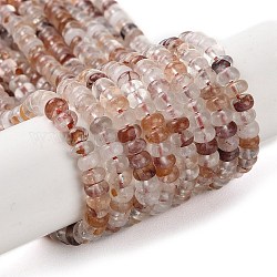 Fili di perle di quarzo ematoide rosso naturale/quarzo ferruginoso, rondelle, 4x2mm, Foro: 0.8 mm, circa 173~177pcs/filo, 15.39~15.67'' (39.1~39.8 cm)