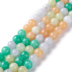Tinti bianco naturale perle di giada fili, tondo, colore misto, 6mm, Foro: 0.8 mm,circa61pcs/filo, 14.76 pollici (37.5 cm)