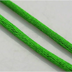 Makramee rattail chinesischer Knoten machen Kabel runden Nylon geflochten Schnur Themen, Satinschnur, lime green, 1.5 mm, ca. 16.4 Yard (15m)/Rolle