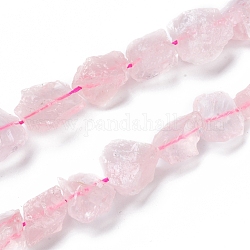 Natural Rose Quartz Beads Strands, Rough Raw Stone, Nuggets, 11~25x11~20mm, Hole: 1.2mm, about 12~15pcs/strand, 7.48 inch~7.87 inch(19~20cm)