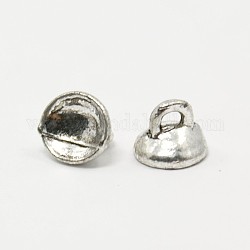 Tibetan Style Alloy Bead Cap Pendant Bails, for Globe Glass Bubble Cover Pendant Making, Lead Free, Antique Silver, 6.5x8mm, Hole: 2mm, about 1086pcs/1000g