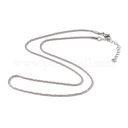 304 collier chaîne en corde d'os en acier inoxydable pour femme, couleur inoxydable, 17.99 pouce (45.7 cm), large: 1.5 mm