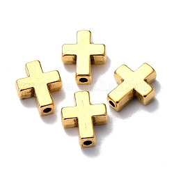 Tibetischer stil legierung perlen, Bleifrei, Kreuz, Antik Golden, 14.5x12x5 mm, Bohrung: 2 mm