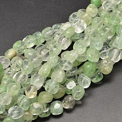 Perline di vetro anguria pietra fili, pietra burrattata, pepite, verde chiaro, 9~13x9~13x9~13mm, Foro: 1 mm, circa 35~40pcs/filo, 15.7 pollice