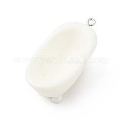 Divertenti ciondoli in resina 3d, con anello di ferro, modello di vasca da bagno, 42x20.5x18mm, Foro: 2 mm