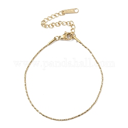 Placcatura ionica (ip) 304 bracciali a catena serpente in acciaio inossidabile per uomo donna, vero placcato oro 14k, 6-3/4 pollice (17.3 cm)