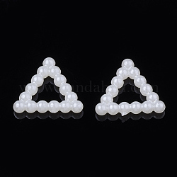 Anneaux de liaison en plastique imitation perle abs, triangle, blanc crème, 10.5x12x2mm