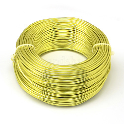 Fil d'aluminium rond, fil d'artisanat en métal pliable, pour la fabrication artisanale de bijoux bricolage, jaune vert, 10 jauge, 2.5mm, 35m/500g (114.8 pieds/500g)