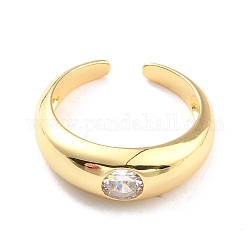 Массивное открытое кольцо-манжета из прозрачного кубического циркония для женщин, без кадмия, без никеля и без свинца, реальный 18k позолоченный, размер США 6 1/2 (16.9 мм)