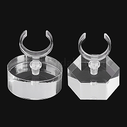 Ahandmaker 2 set di espositori per anelli in acrilico, vetrina per anello ovale esagonale trasparente espositore per gioielli in blocco acrilico supporto per esposizione di gioielli ad anello fiera domestica mostra di oggetti fotografici