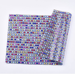 Glitzer Hotfix Glas Strass, Flecken aufbügeln, mit Blumenharz und Miniperlen, Zum Beschneiden von Tuchbeuteln und -schuhen, Blau, 40x24 cm