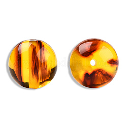 Perles d'ambre d'imitation de résine, ronde, chocolat, 20x19mm, Trou: 2~2.4mm