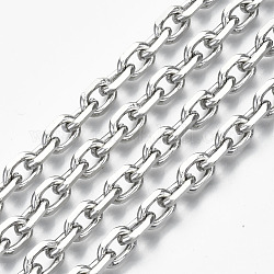 Несвязанные железные кабельные цепи, цепи с алмазной огранкой, с катушкой, платина, 8.8x6.2x1.7 мм, около 32.8 фута (10 м) / рулон