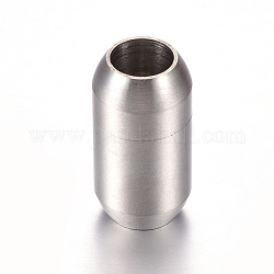 304 fermoirs magnétiques en acier inoxydable avec emembouts à coller, surface mate, ovale, couleur inoxydable, 19x10mm, Trou: 6mm
