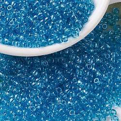 Miyuki runde Rocailles Perlen, japanische Saatperlen, 8/0, (rr1880) transparenter blaugrauer Goldglanz, 3 mm, Bohrung: 1 mm, ca. 2111~2277 Stk. / 50 g