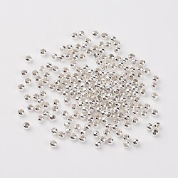 Perle di ferro spacer, tondo, colore argento placcato, 3mm di diametro, 3 mm di spessore, Foro: 1.2 mm, circa 808pcs/40g