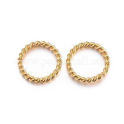 304 anelli di salto in acciaio inox, anelli di salto aperti, ritorto, oro, 12x1.5mm, diametro interno: 9mm