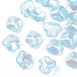 Colgantes de acrílico transparentes, color de ab chapado, pétalo, luz azul cielo, 16x15x5mm, agujero: 1.4 mm