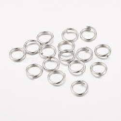 Iron Jump Rings, Close but Unsoldered, Platinum Color, 21 Gauge, 6x0.7mm, Inner Diameter: 5mm, about 11000pcs/1000g
