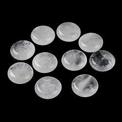 Piedras de palma redondas planas de cristal de cuarzo natural, Piedra de bolsillo de cristal para decoración del hogar, meditación de equilibrio reiki, 18~18.5x6.4~6.8mm