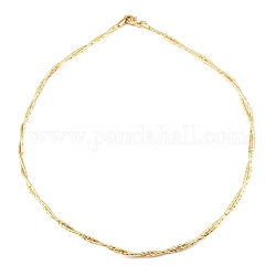 Collares de cadena de latón, collar de giro, con cierre de pinza, real 14k chapado en oro, 17-1/8 pulgada (43.5 cm)