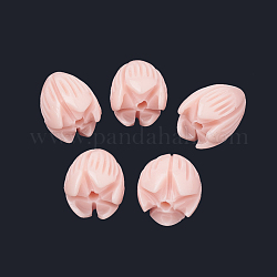 Gefärbten Synthese Korallen, Jasmin-Blume, rosa, 10.5~11x8~9 mm, Bohrung: 1 mm