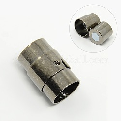 Messing-Verschlussrohr-Magnetverschlüsse, Kolumne, Metallgrau, 19x12 mm, Bohrung: 10 mm