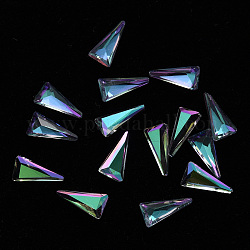 Cabochon in vetro trasparente triangolare, nail art accessori decorativi, sfaccettato, colorato, 8x4x2mm