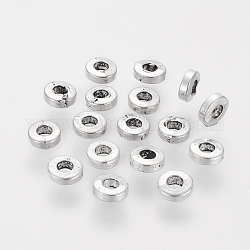 Tibetan Style Alloy Beads, Cadmium Free & Lead Free, Donut, Antique Silver, 6x2mm, Hole: 2.5mm